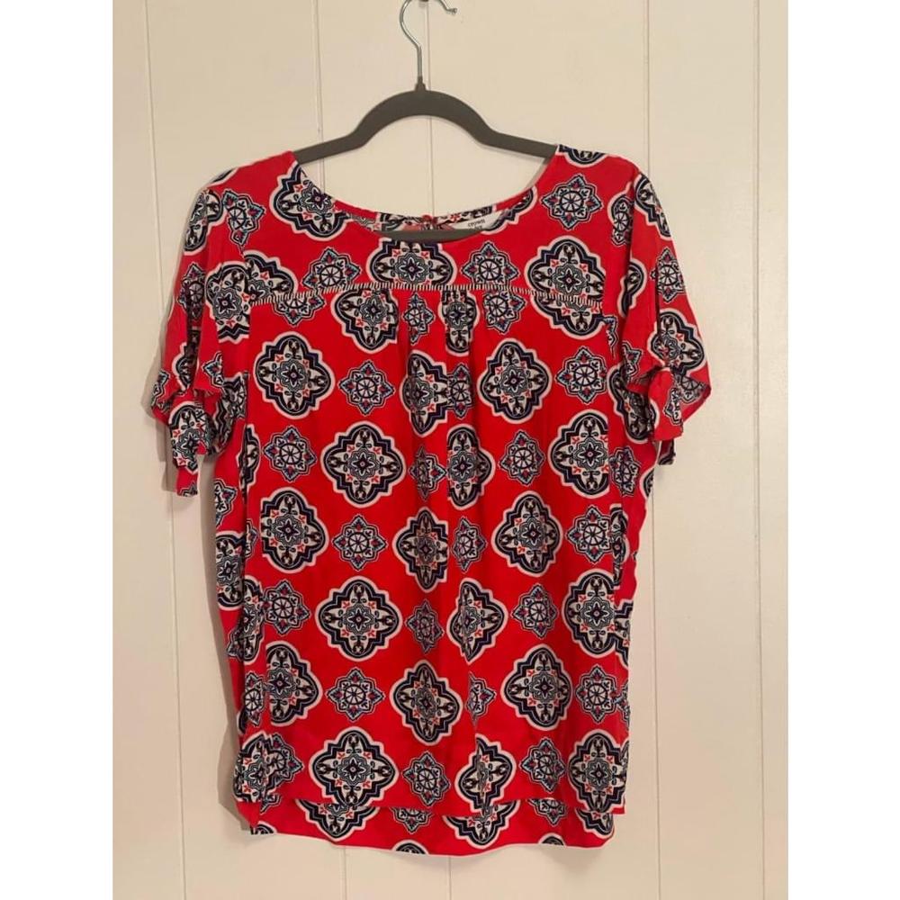 Women’s Crown & Ivy red‎ geometric blouse